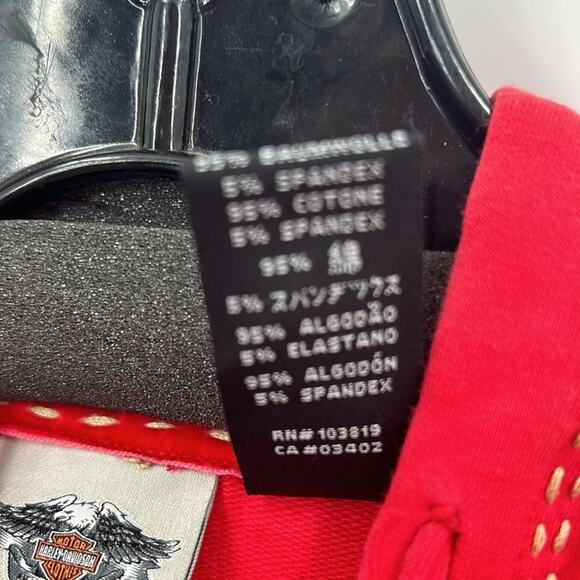 Harley Davidson Women's Red Zip Hoodie with Bling & Flames  Size XL - Picture 4 of 15